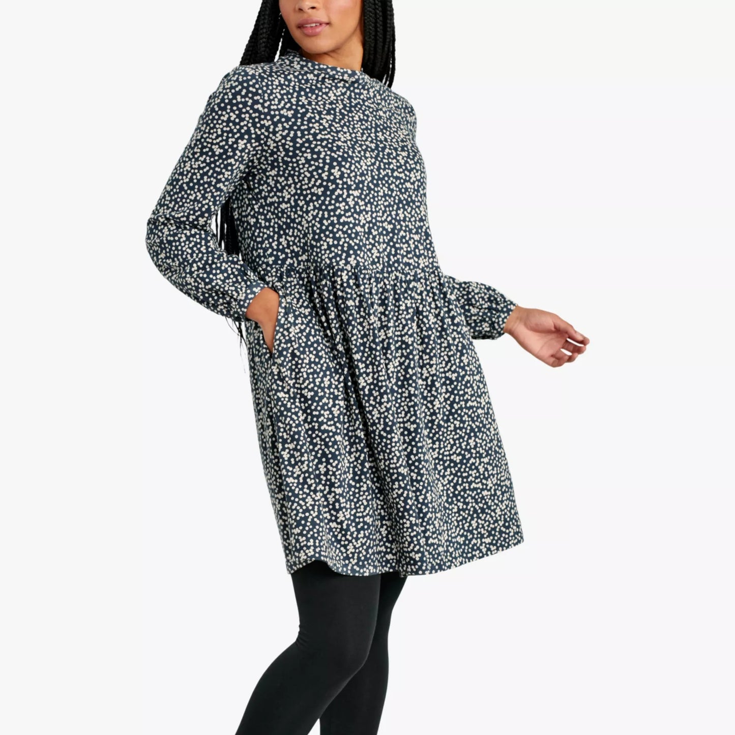 Selena Spotty Slub Jersey Dress