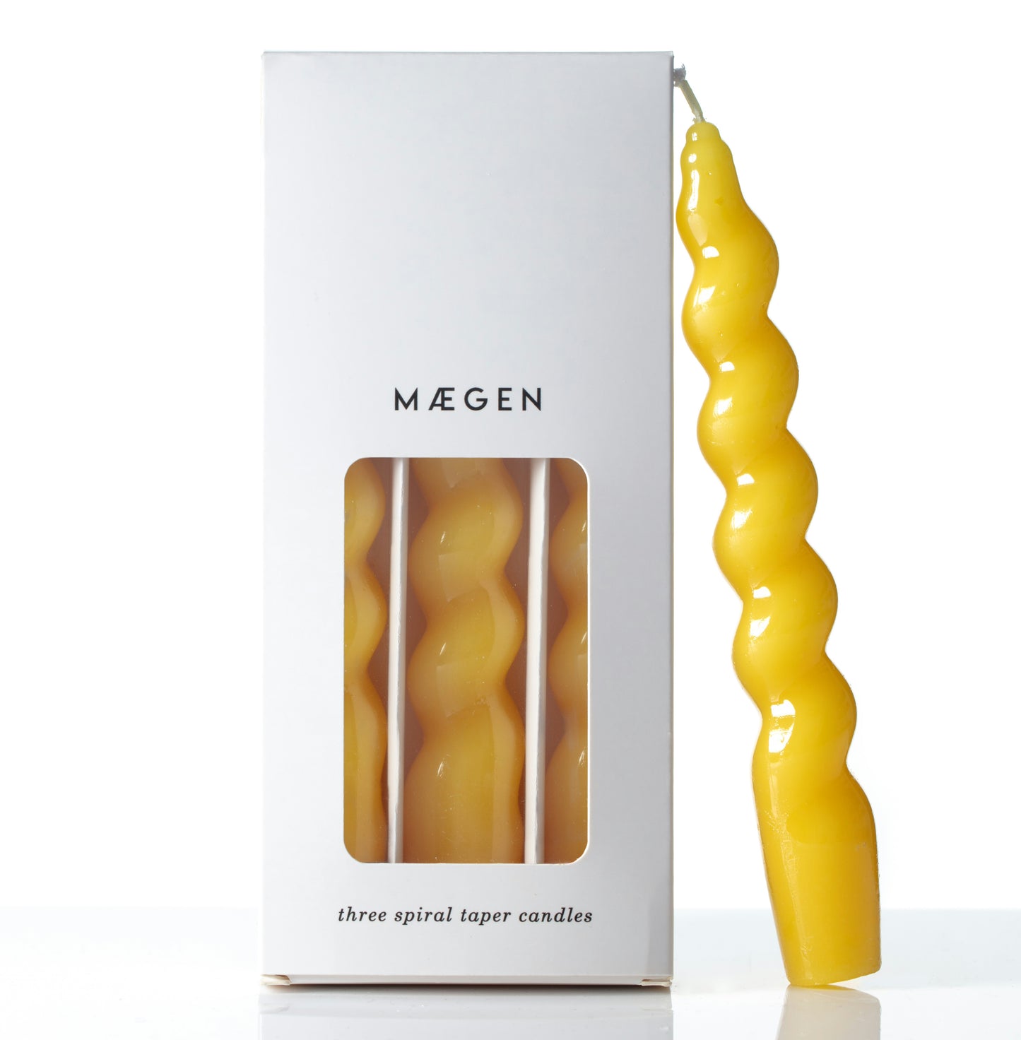 Maegen Yellow Spiral Tapered Candles