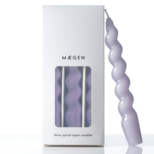Maegen Lilac Spiral Tapered Candles