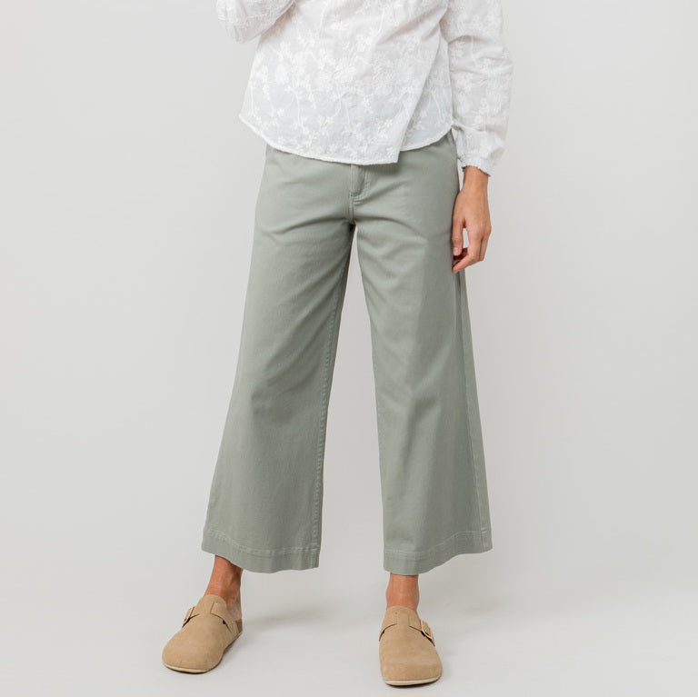 Lily & Me Isla Crop Trousers in Sage