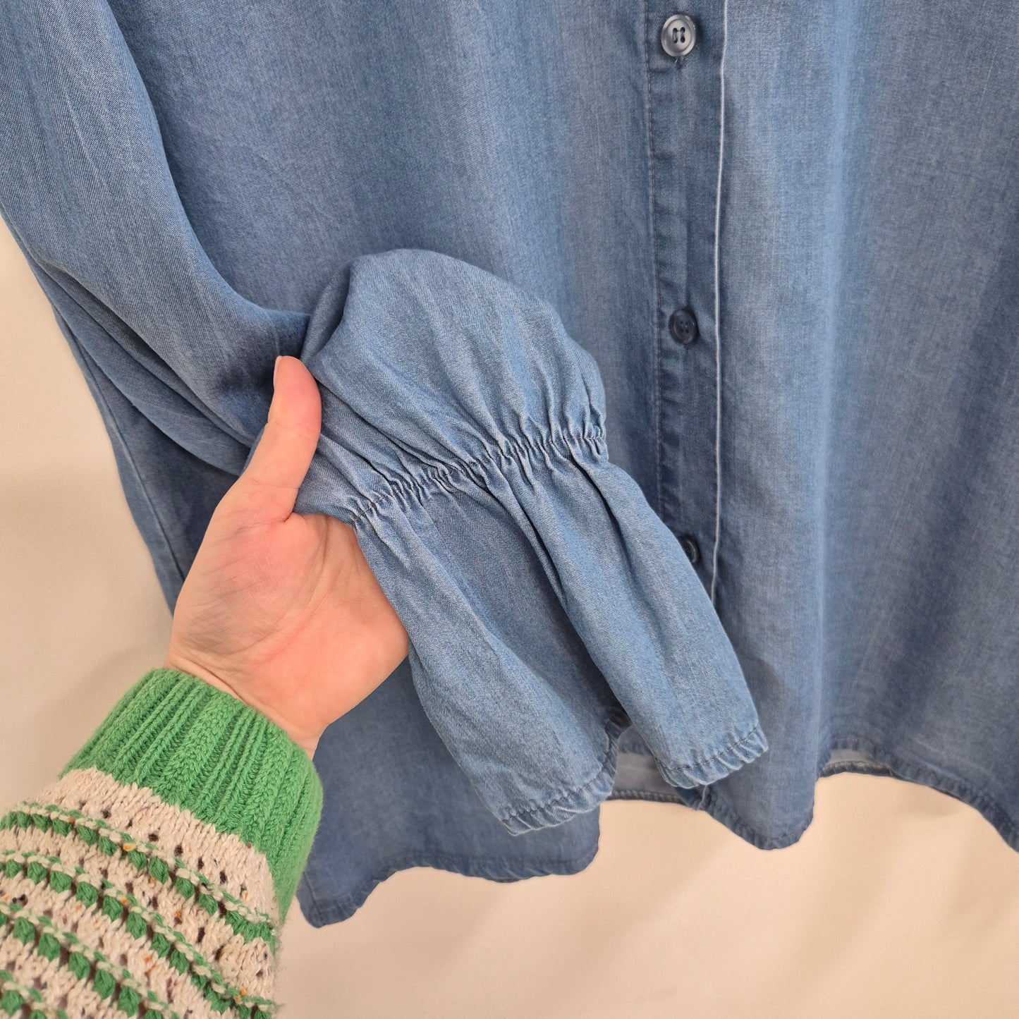 Aponi Collared Prairie Blouse in Denim Blue