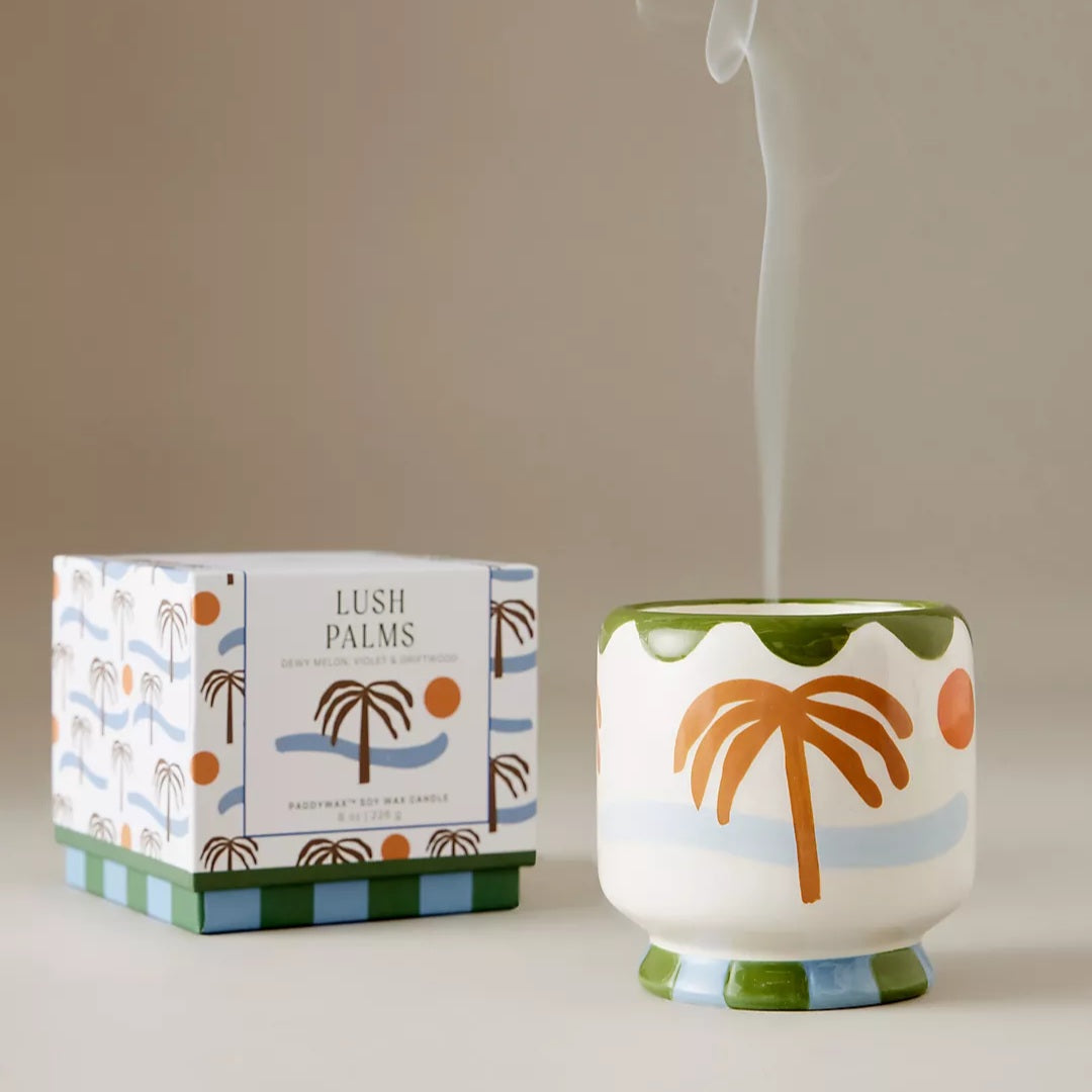 Paddywax Palm Tree Ceramic Soy Candle