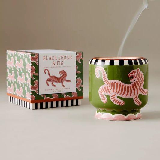 Paddywax Tiger Ceramic Soy Candle