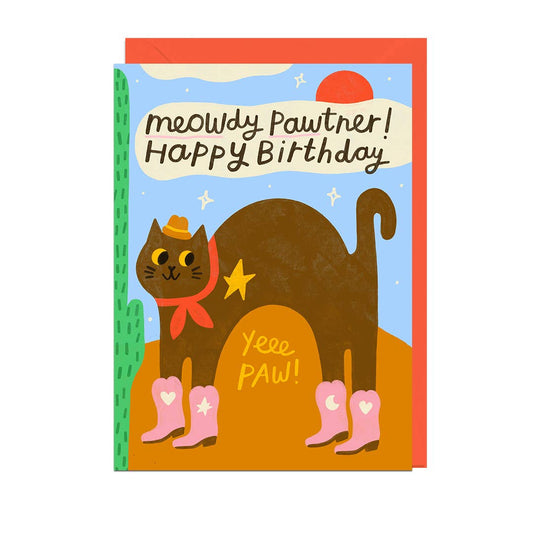 Meowdy Pawtner Birthday Card