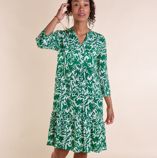 Nomads Leaf Gathered Tunic Dress