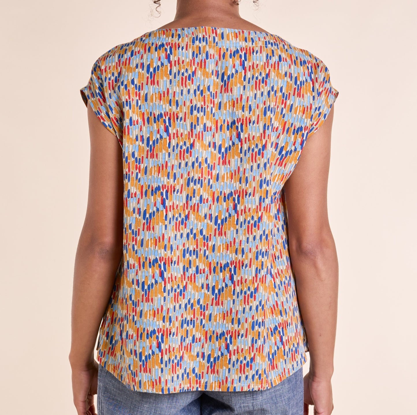 Nomads Multi Printed Boat Neck Top