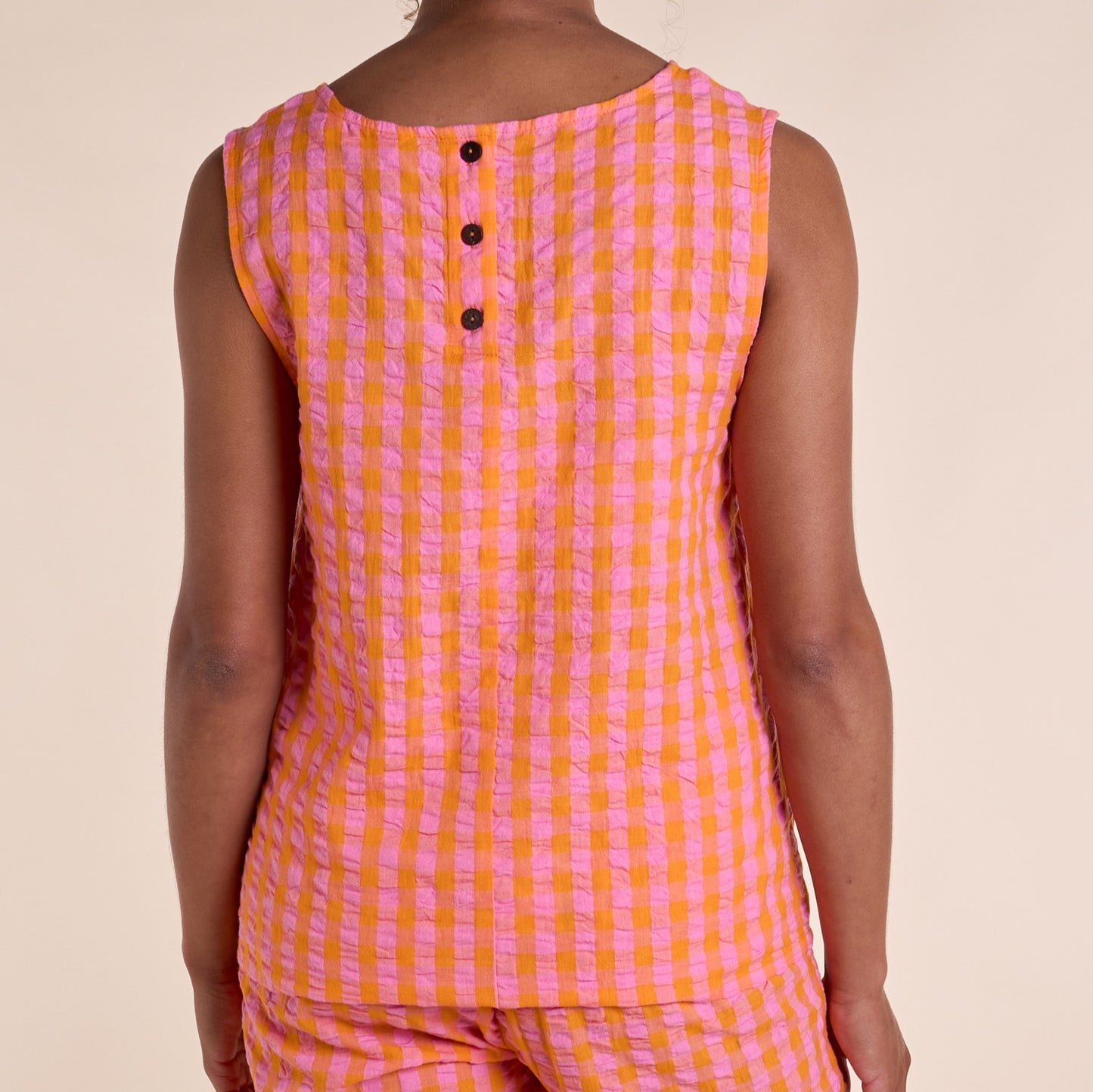 Nomads Tangerine Check Textured Vest