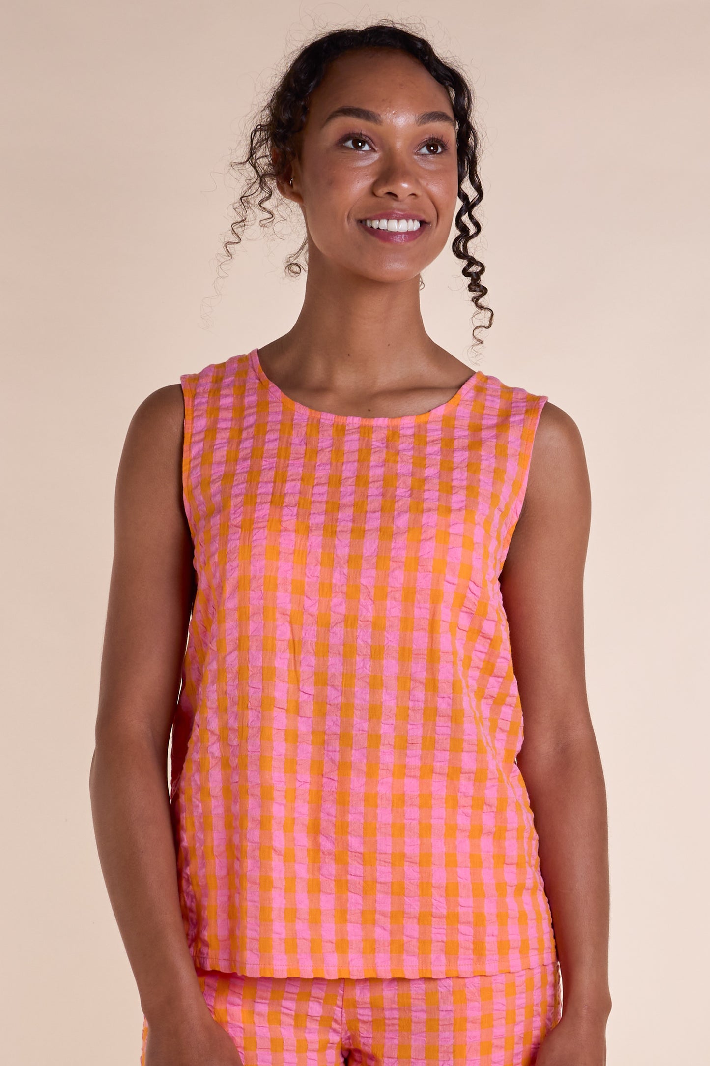 Nomads Tangerine Check Textured Vest