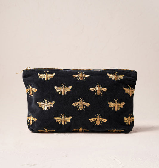 Honey Bee Everyday Pouch in Charcoal