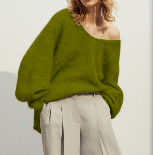 Mohair Slouch Jumper in Moss