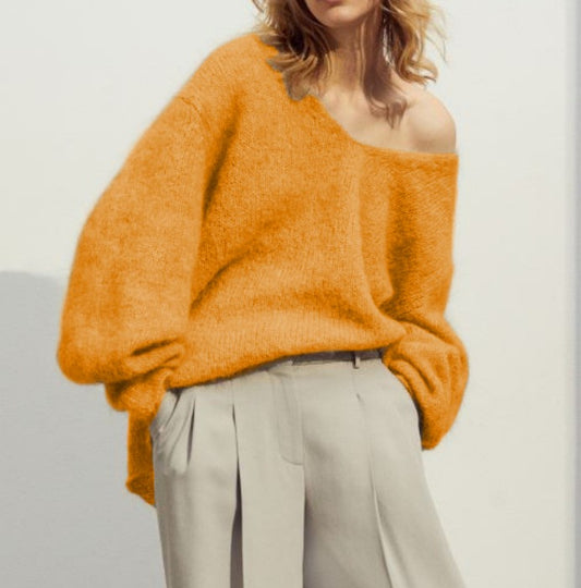 Mohair Slouch Jumper in Mango