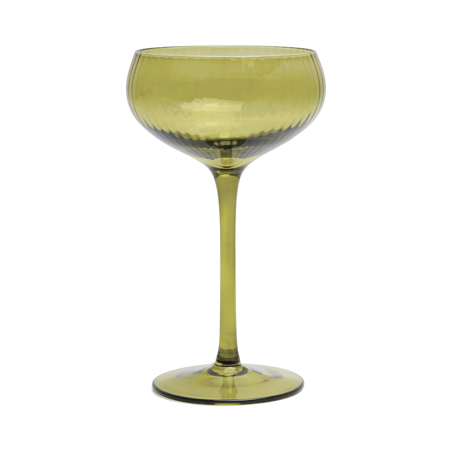 The Lou Coupe Glass - Set of 2 in Olive