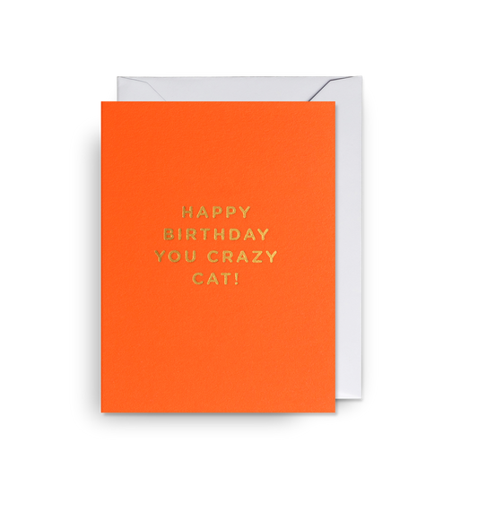 Happy Birthday You Crazy Cat Mini Card