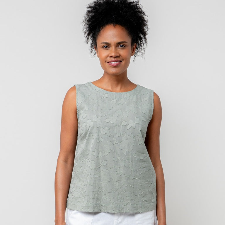 Lily & Me Cora Jacquard Vest in Sage