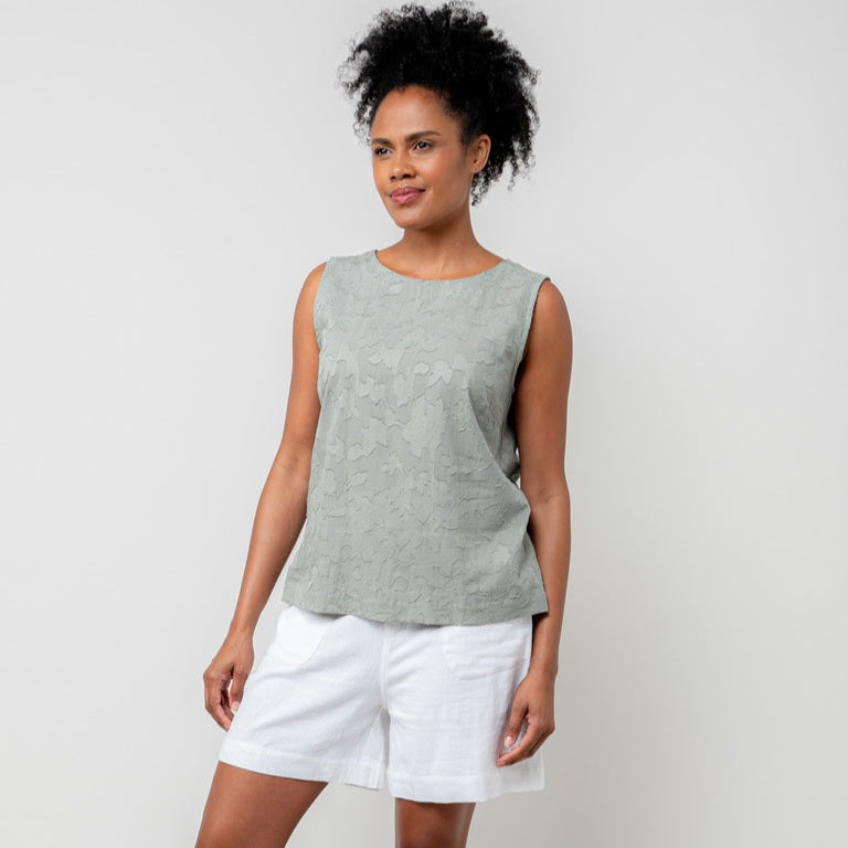 Lily & Me Cora Jacquard Vest in Sage