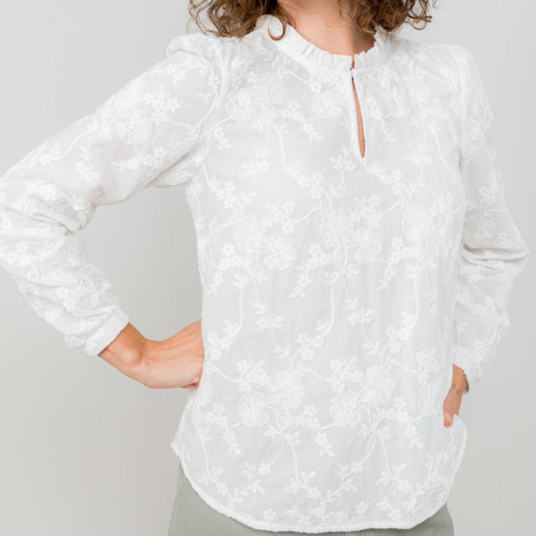 Lily & Me Emily Embroidered Blouse