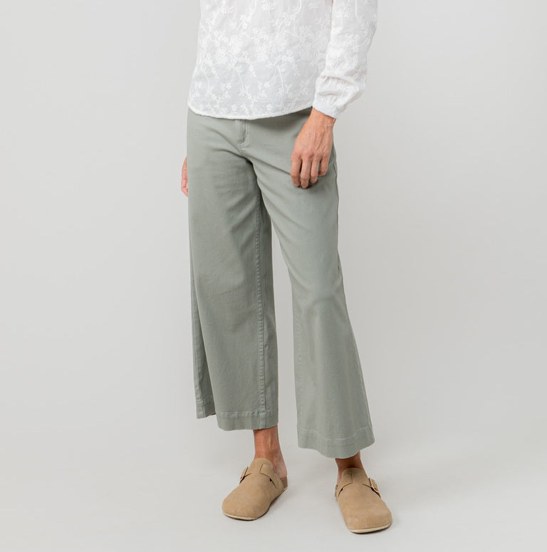 Lily & Me Isla Crop Trousers in Sage