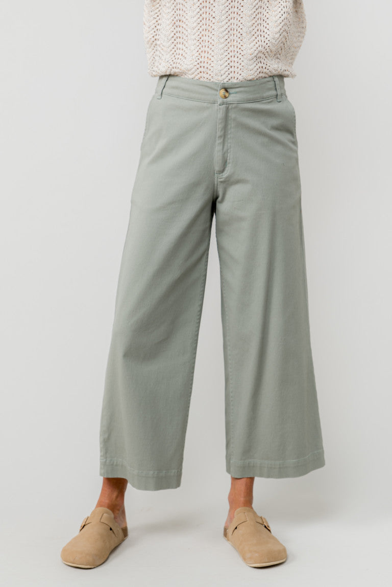 Lily & Me Isla Crop Trousers in Sage