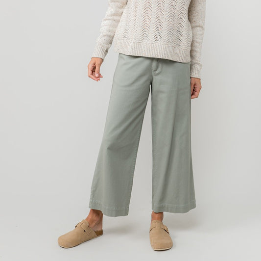 Lily & Me Isla Crop Trousers in Sage