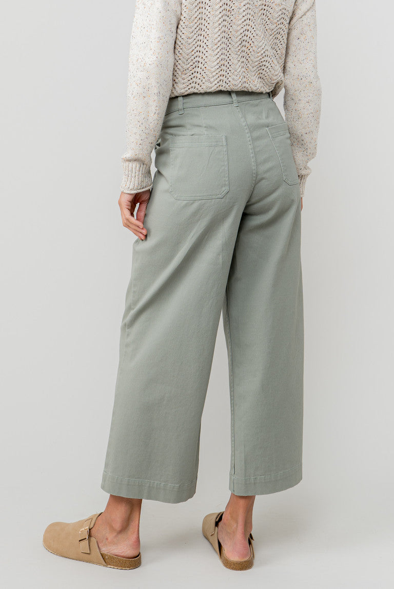 Lily & Me Isla Crop Trousers in Sage