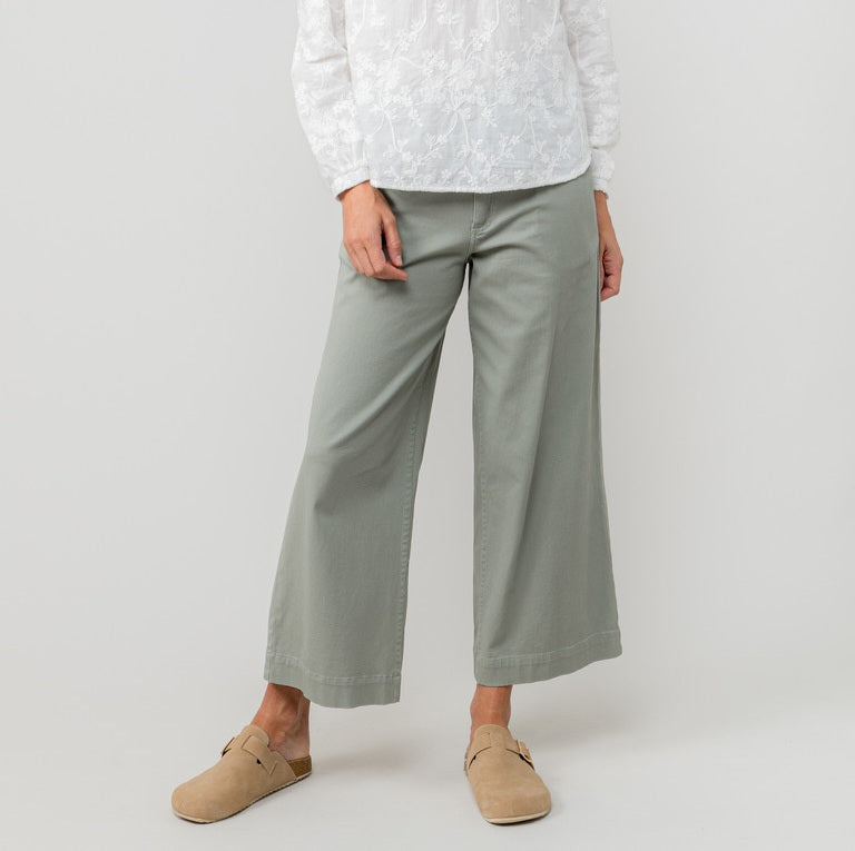 Lily & Me Isla Crop Trousers in Sage