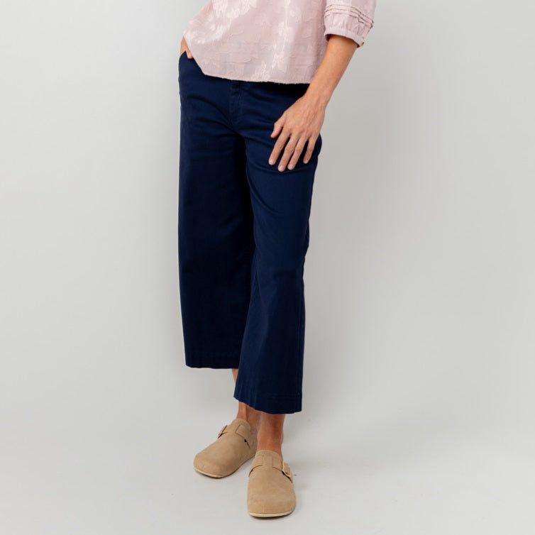 Lily & Me Isla Crop Trousers in Navy