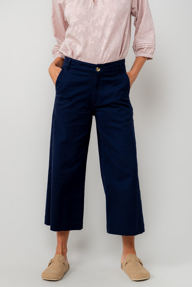 Lily & Me Isla Crop Trousers in Navy