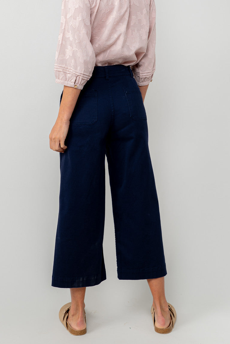 Lily & Me Isla Crop Trousers in Navy