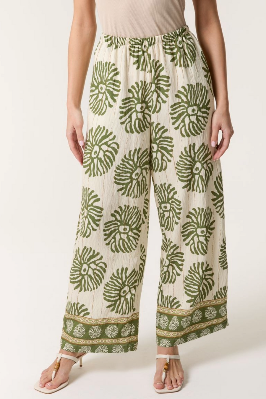 Fara Wide Leg Trousers in Olive