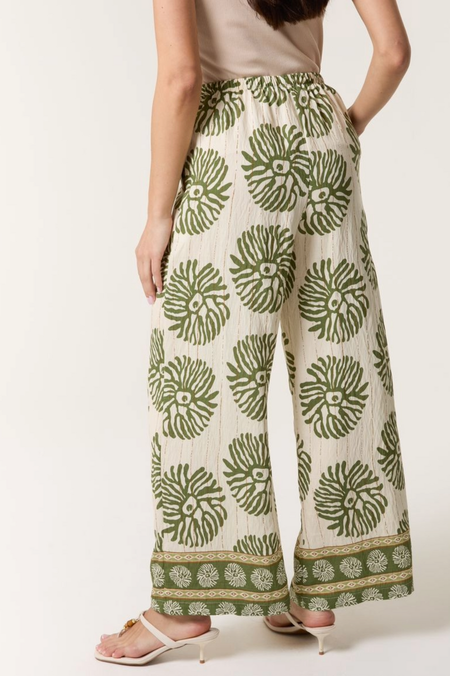 Fara Wide Leg Trousers in Olive