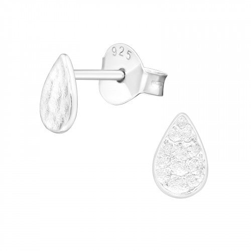 Ophelia Silver Hammered Pear Studs