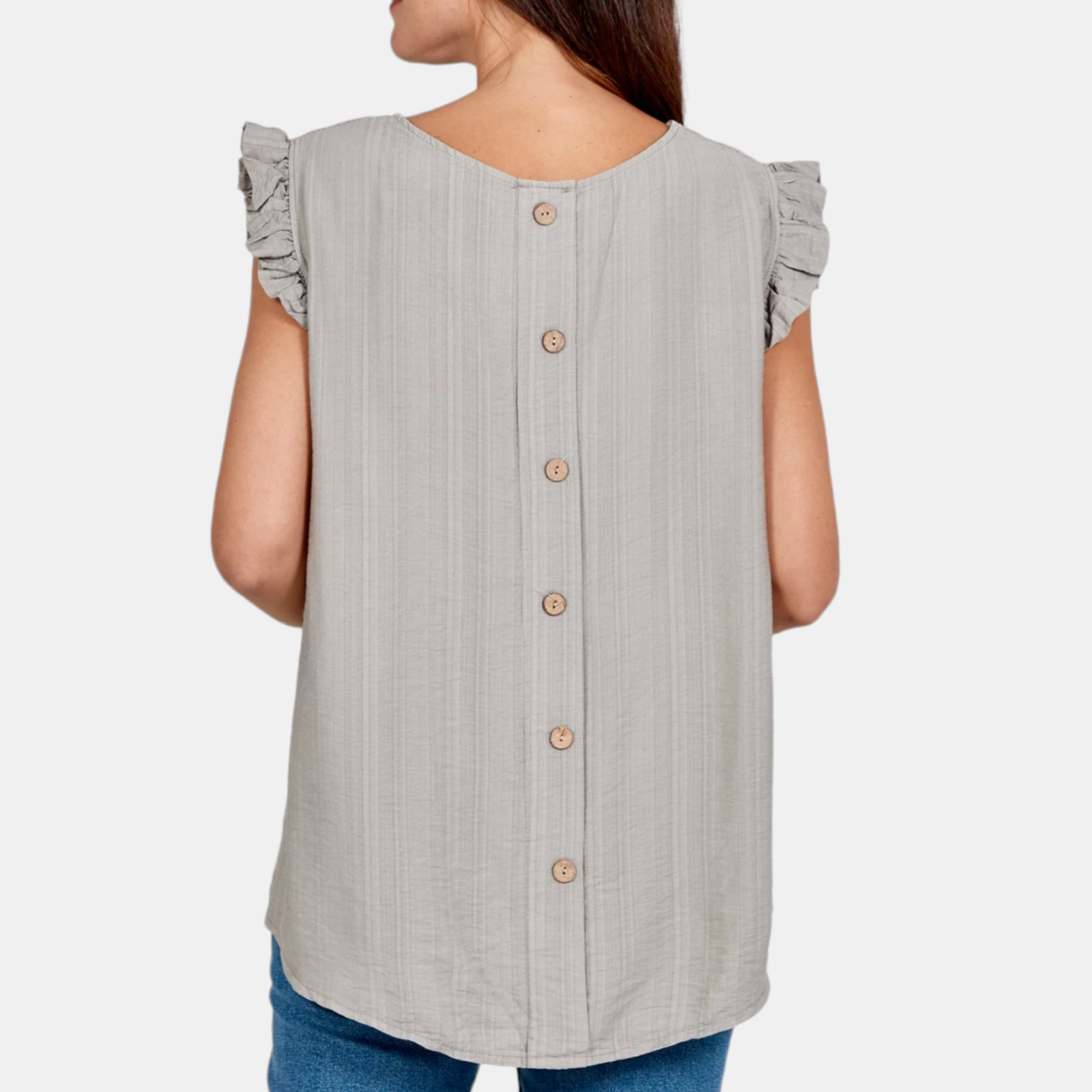 Beau Button Back Top Taupe