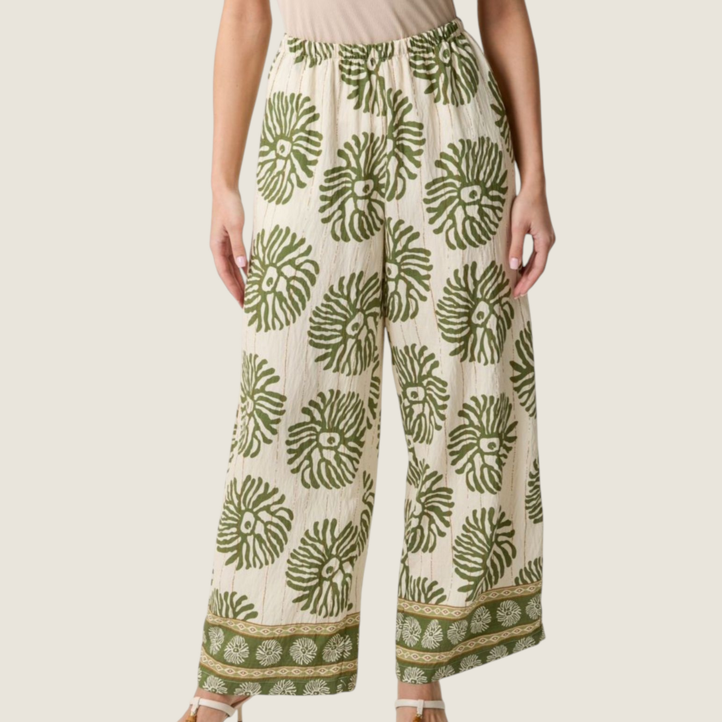 Fara Wide Leg Trousers in Olive