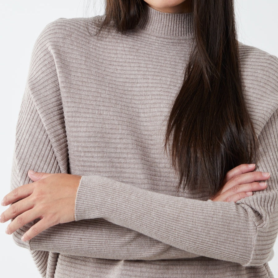 Funnel Neck Batwing Jumper