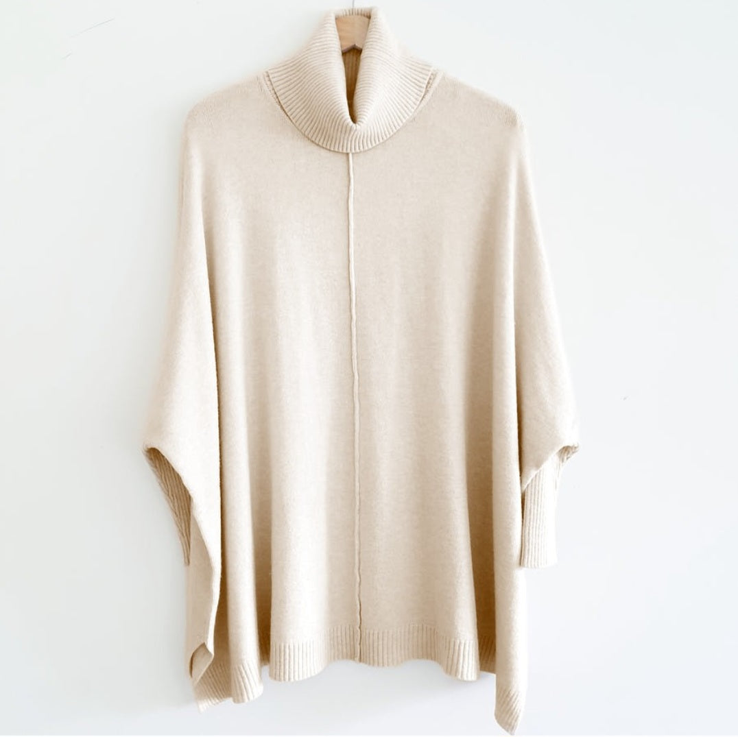 Rylie Roll Neck Jumper in Beige