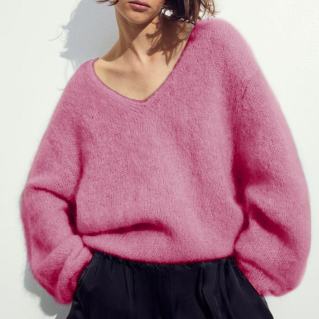 Mohair Slouch Jumper in Blush