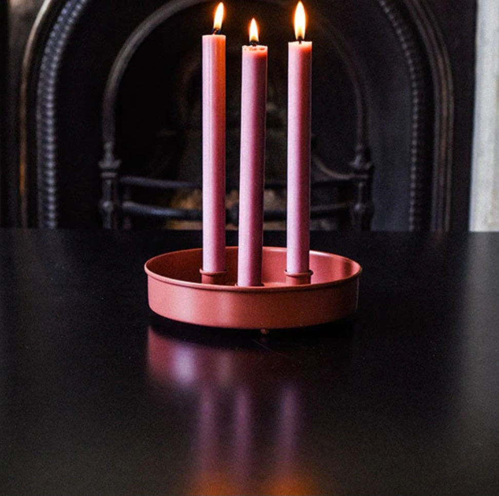 British Colour Standard Eco Dinner Candle in Old Rose