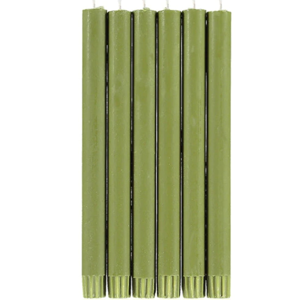 British Colour Standard Eco Dinner Candle in Olive Green