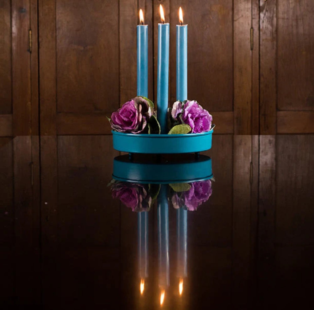 British Colour Standard Eco Dinner Candle in Petrol Blue