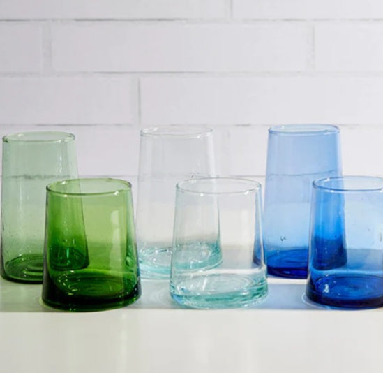 Hand-blown Moroccan Mid Tumbler in Blue