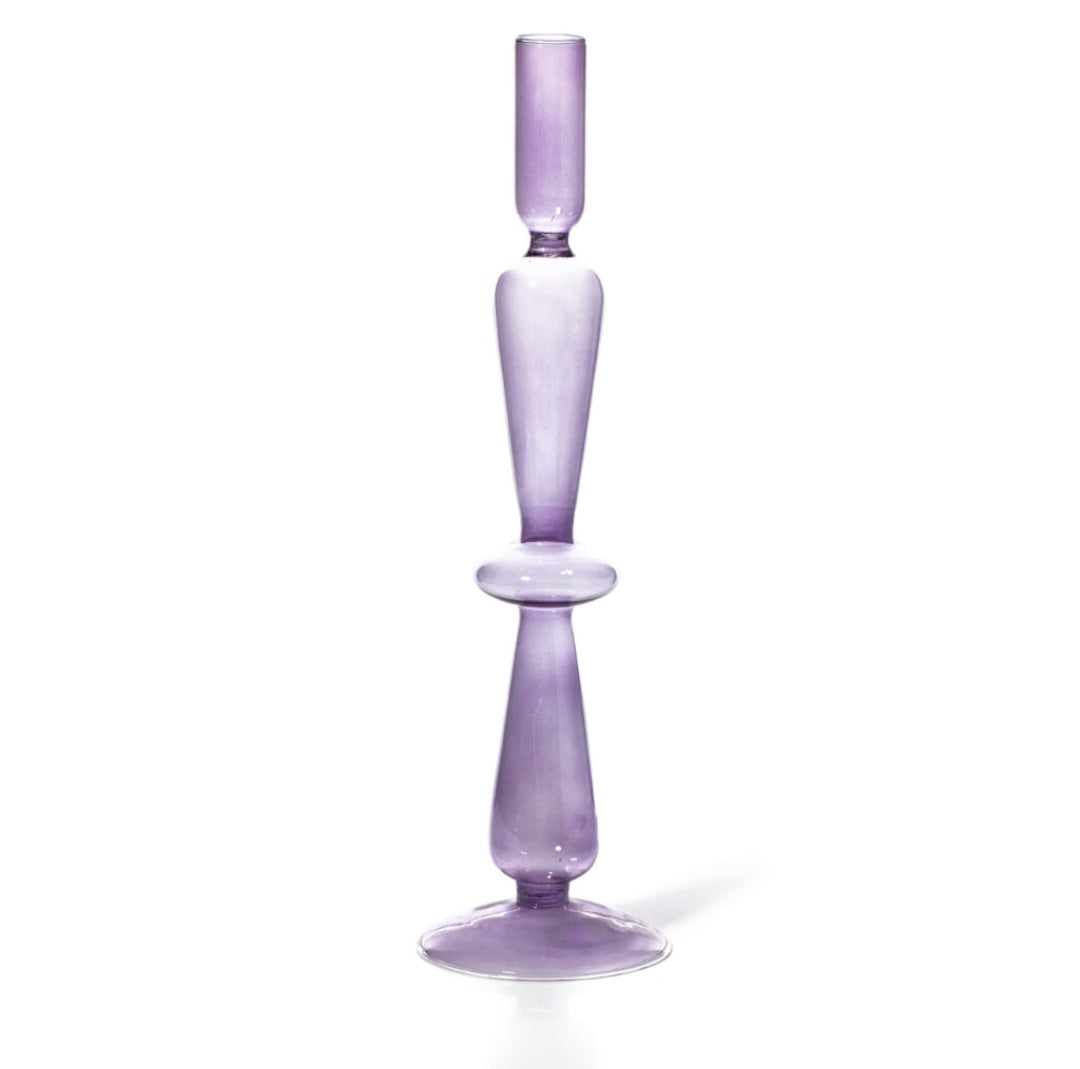 Maegen Glass Taper Candle Holder - Lilac