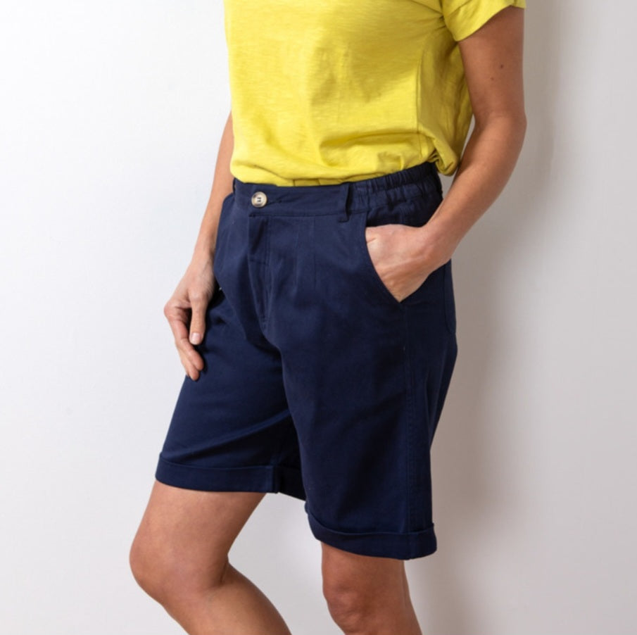 Lily & Me Marine Twill Shorts in Navy