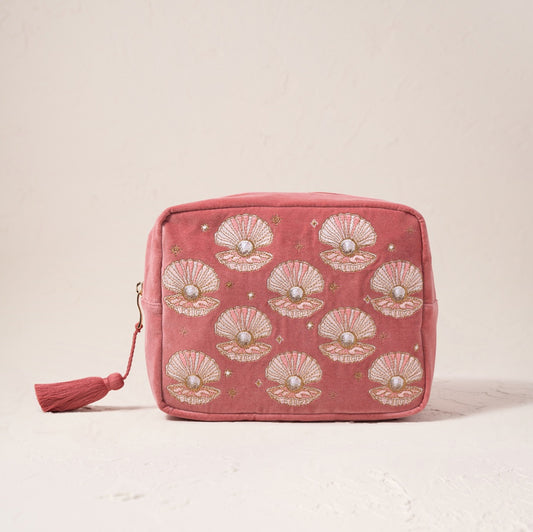 Pearl Shell Rose Pink Wash Bag