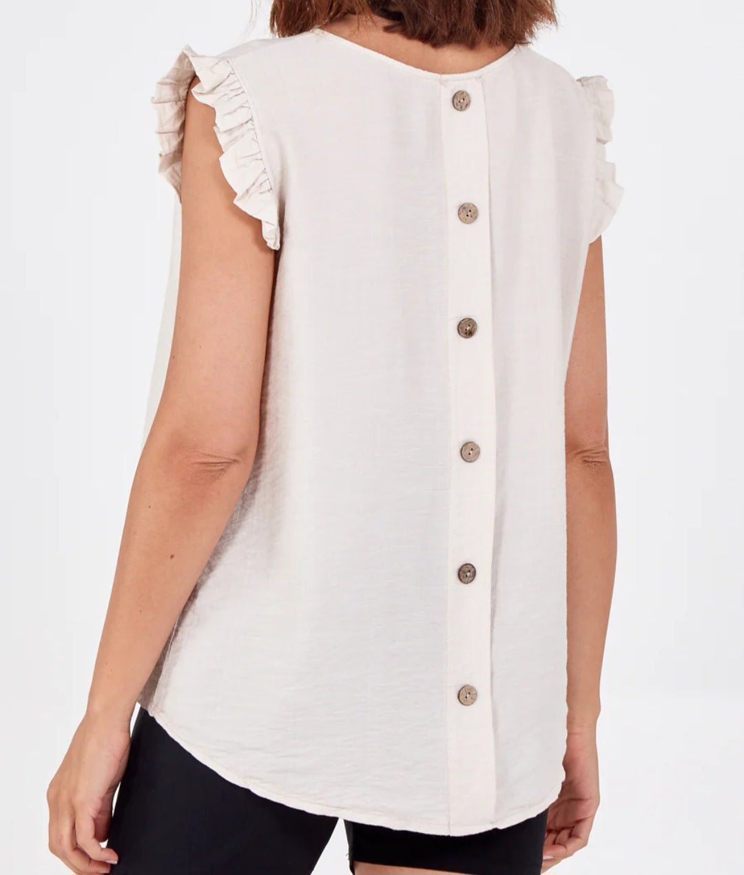 Beau Button Back Top Stone