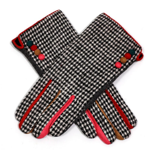 Dogtooth Colour Block Gloves