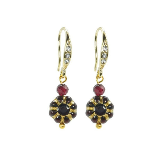 Gold & Garnet Gemstone Belle Earrings