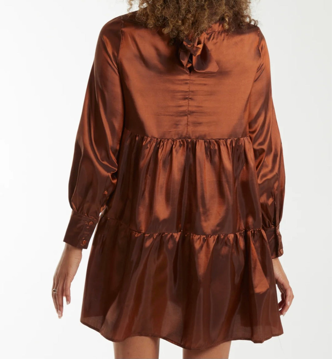 Bronze Mini Tiered Dress