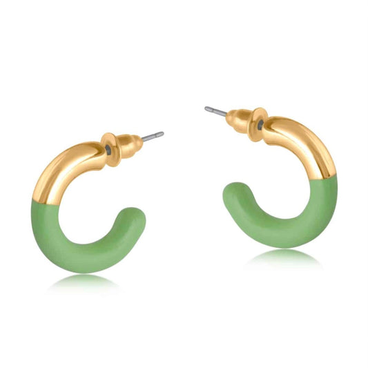 Salome Two Toned Enamelled Earrings in Green