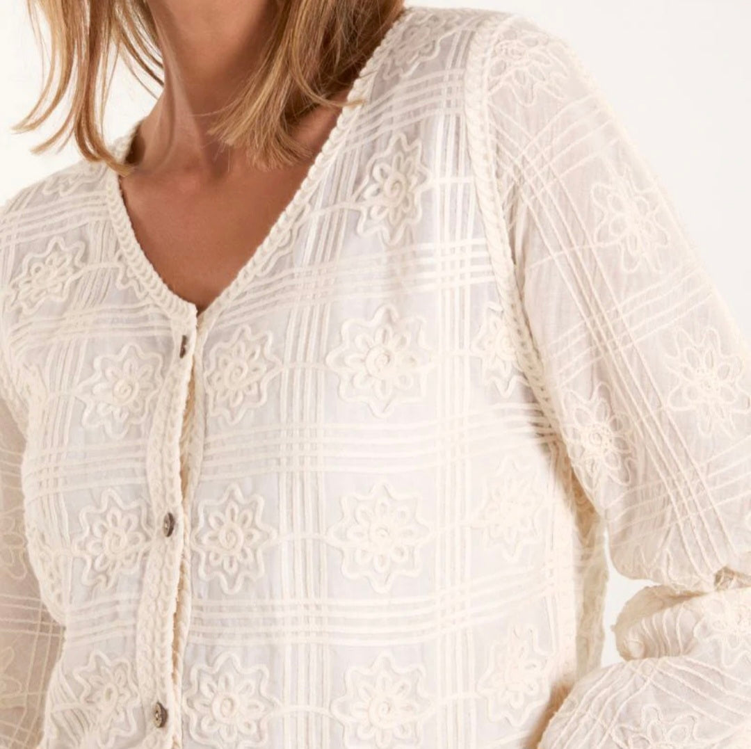 Meadow Crochet & Embroidered Top