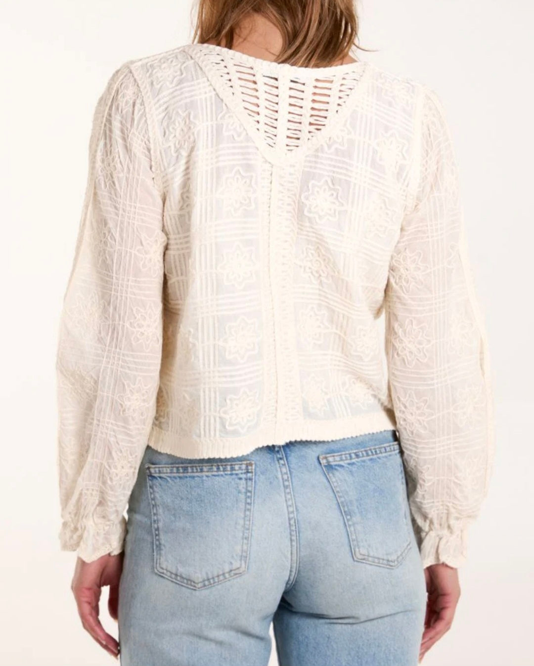 Meadow Crochet & Embroidered Top